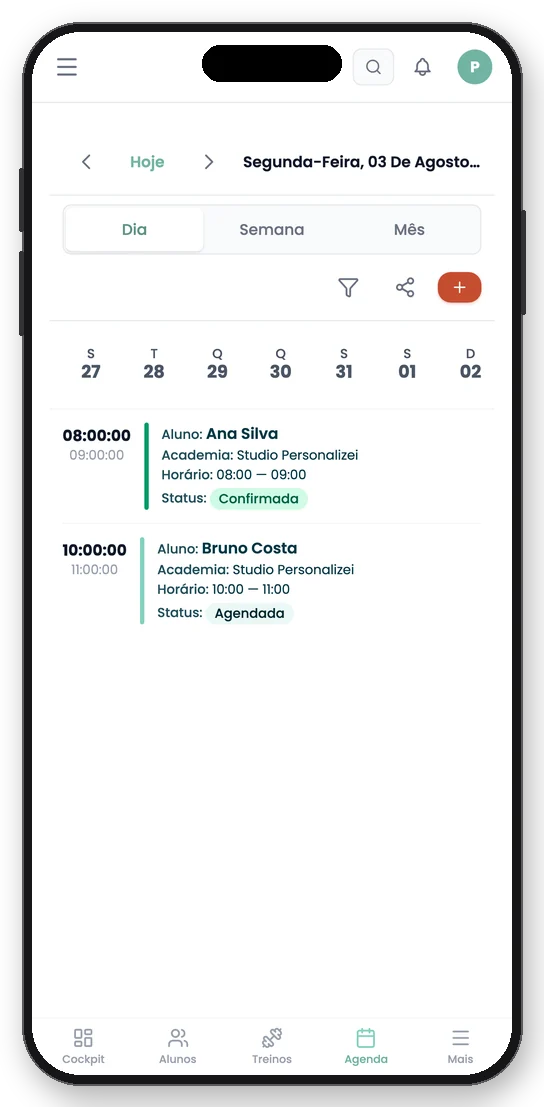 App Personalizei no iPhone: agenda
